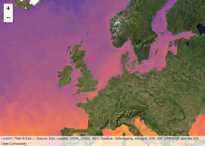 Static example image of a leaflet map
